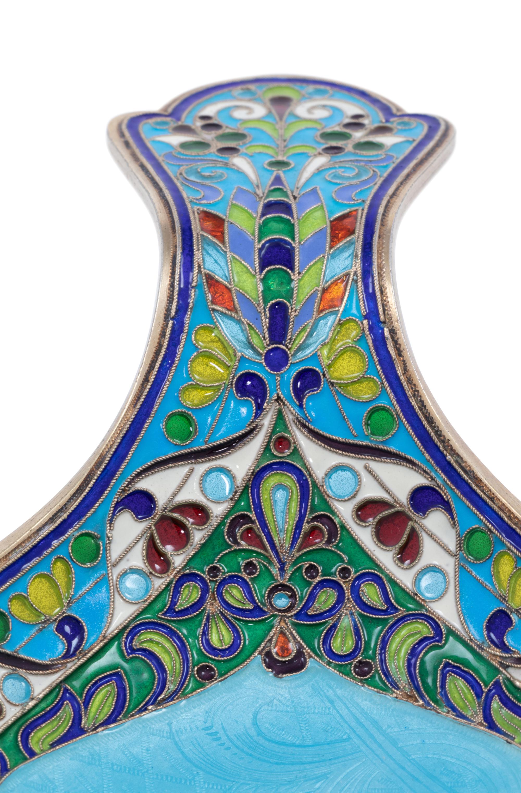 A Russian Plique-à-Jour and Guilloché Enameled Silver Kovsh