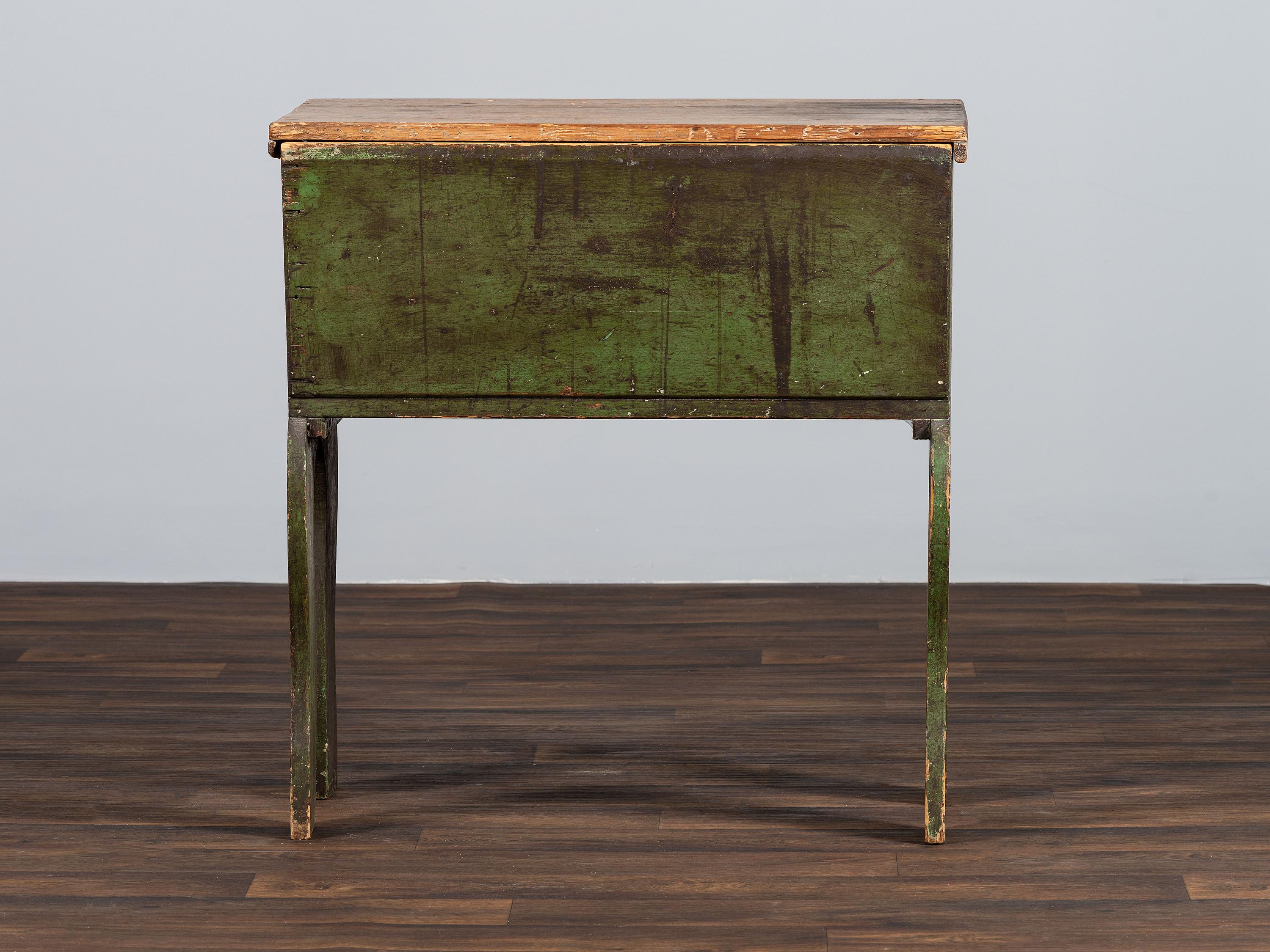 A Country Painted Pine Covered Dough Box