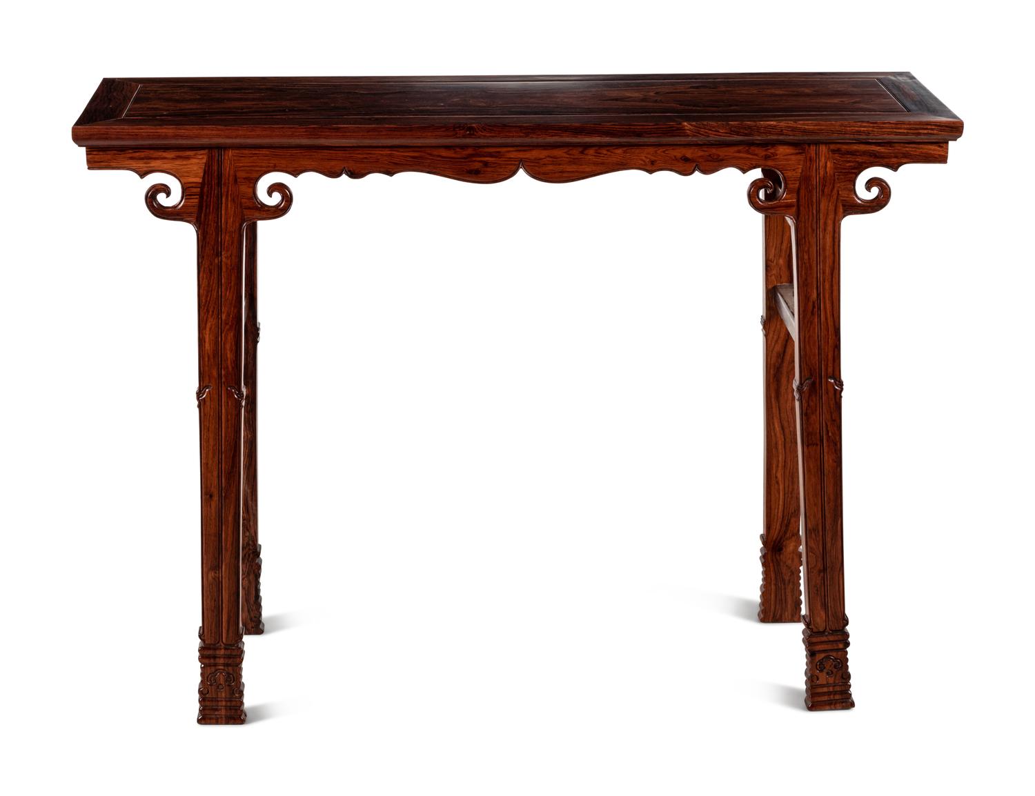 A Chinese Huanghuali Recessed-Leg Altar Table, Qiaotou'an