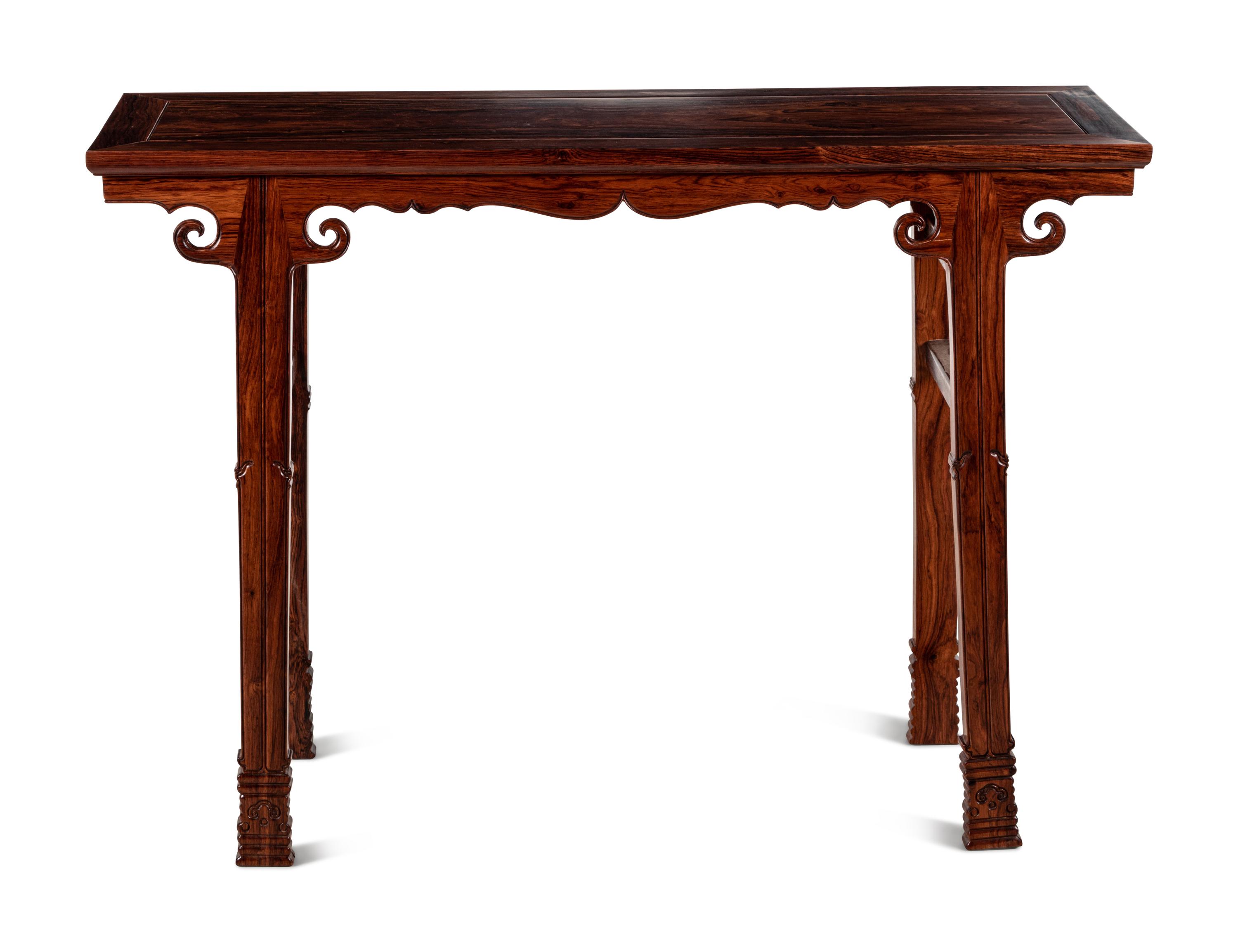 A Chinese Huanghuali Recessed-Leg Altar Table, Qiaotou'an