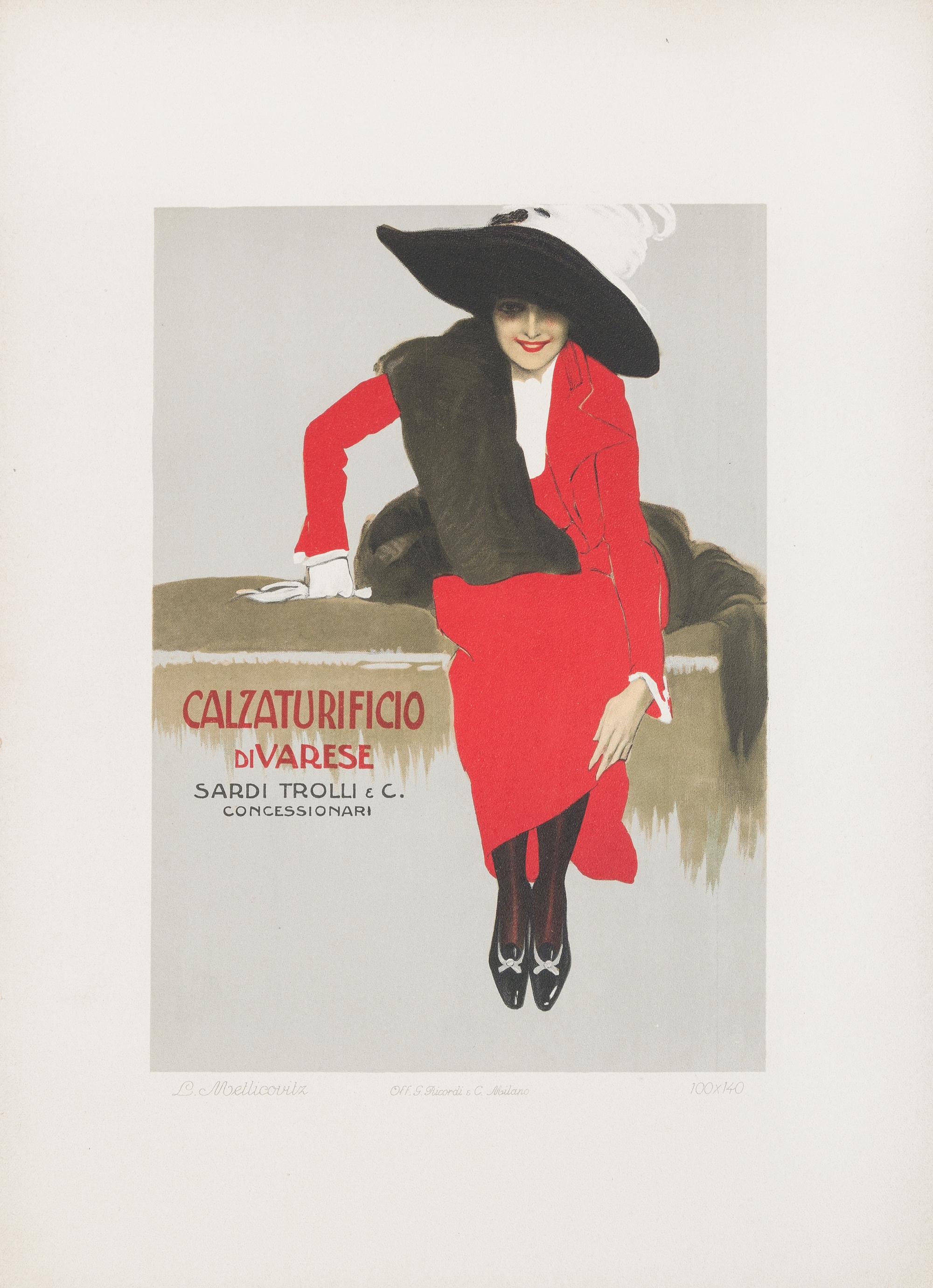[RICORDI PORTFOLIO]. A group of 50 lithographic plates recreating the Ricordi firm's poster art. Milan: Ricordi, ca 1914.