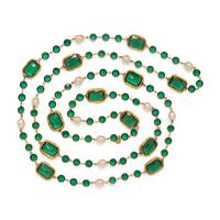 Chanel, Green Glass Oversized Sautoir, 1981