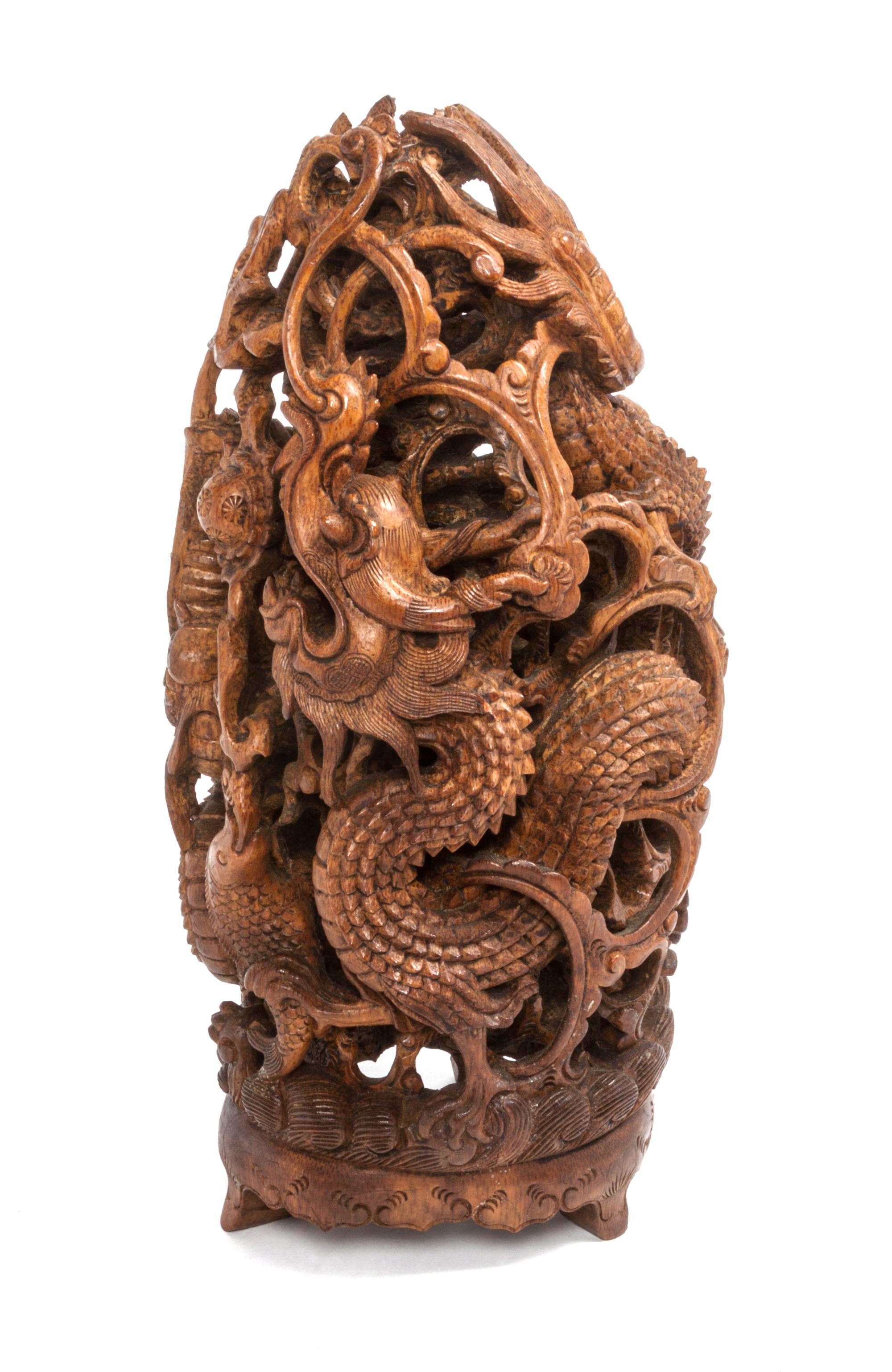 A Japanese Wood Carving Height 12 inches.