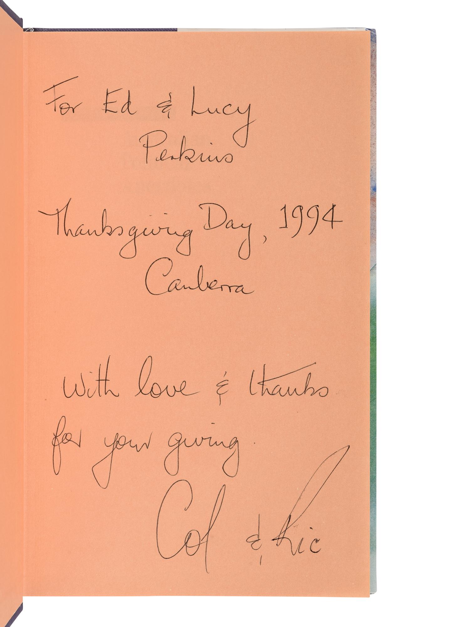 [PERKINS, Edward Joseph (1928-2020)]. [POLITICS]. A group of 18 works in 19 volumes related to politics, most signed or inscribed to Perkins, including: