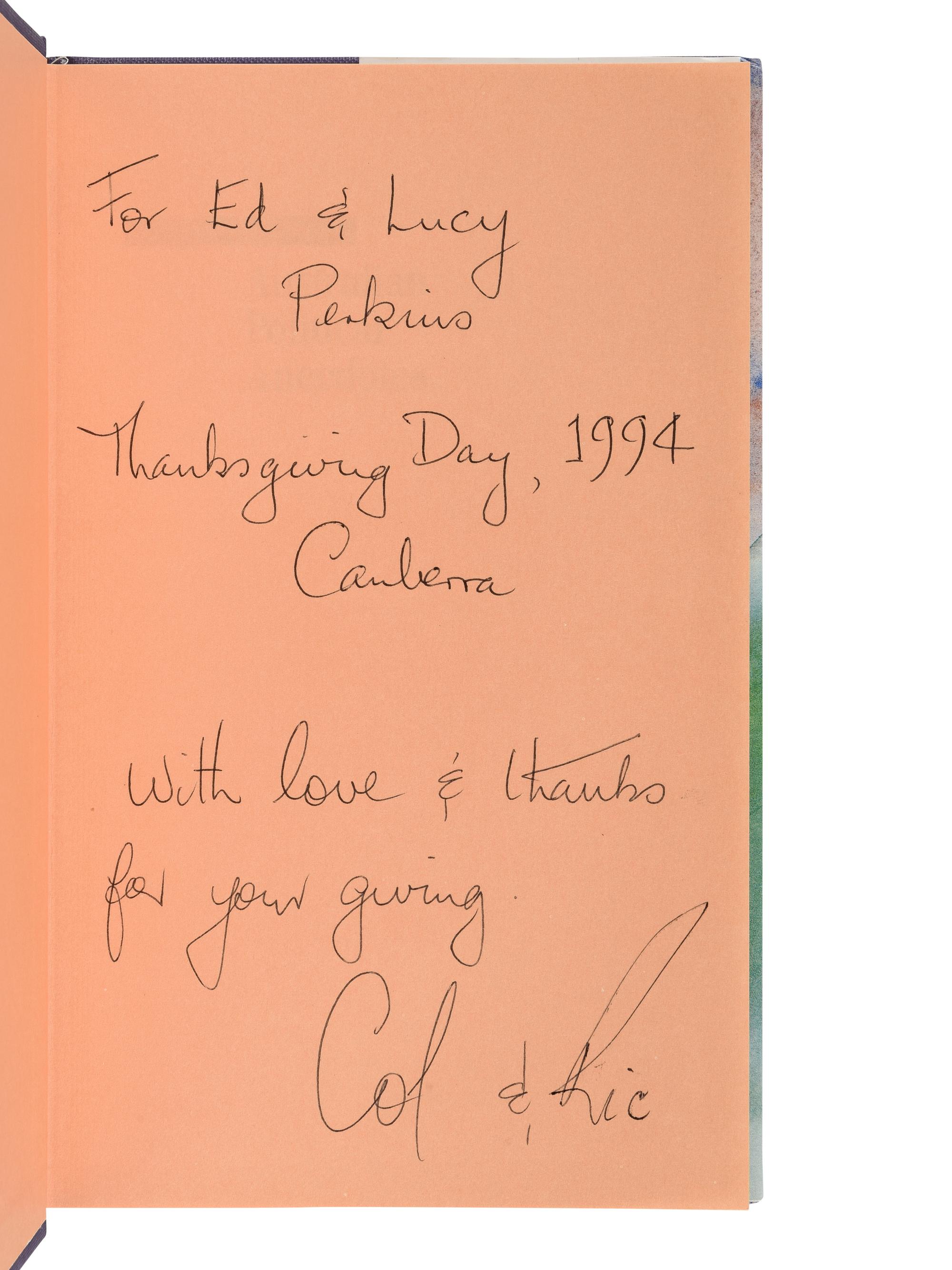 [PERKINS, Edward Joseph (1928-2020)]. [POLITICS]. A group of 18 works in 19 volumes related to politics, most signed or inscribed to Perkins, including: