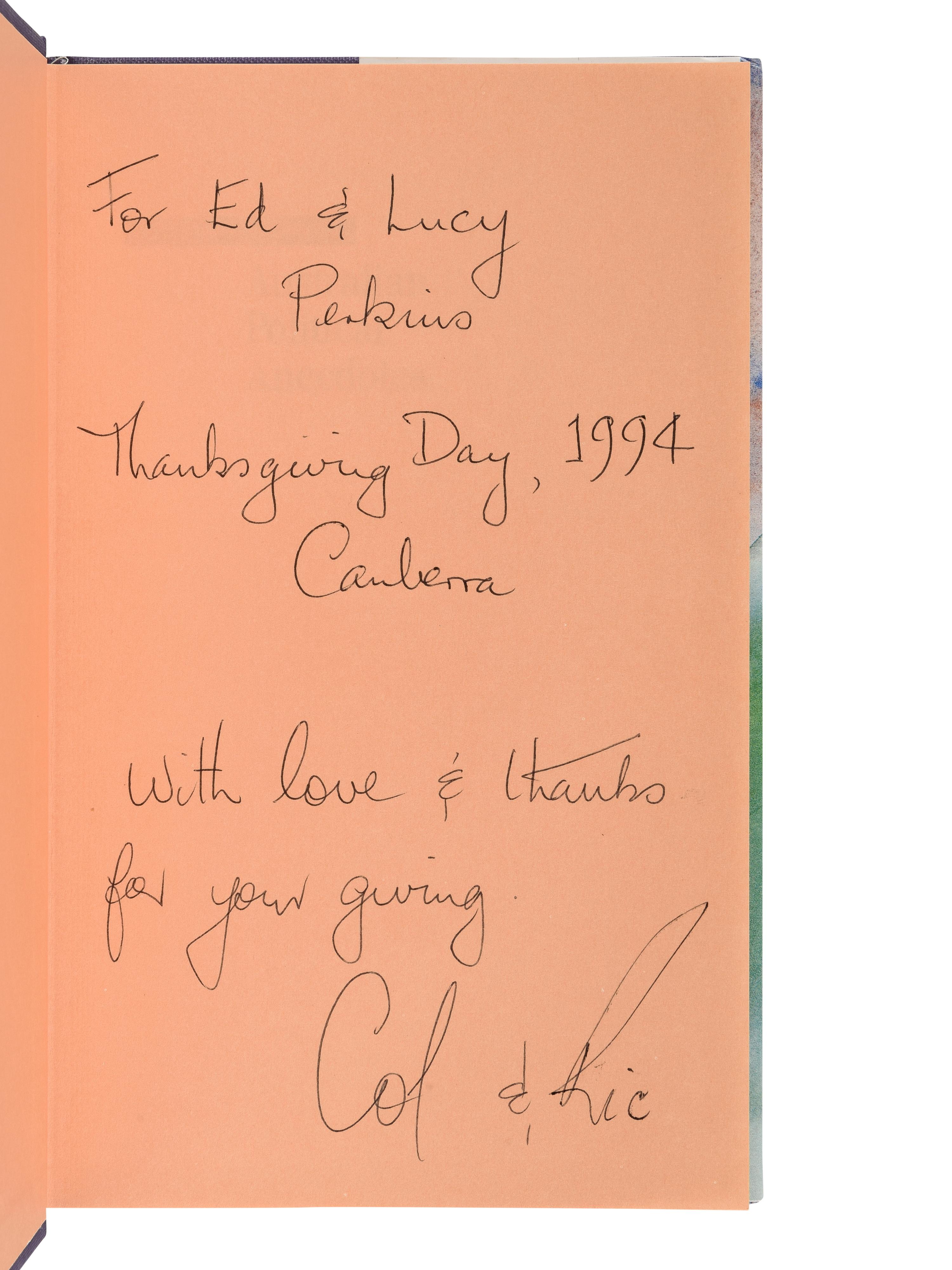 [PERKINS, Edward Joseph (1928-2020)]. [POLITICS]. A group of 18 works in 19 volumes related to politics, most signed or inscribed to Perkins, including: