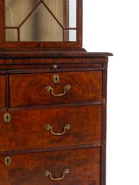 A George III Figured Walnut Bookcase-on-Chest