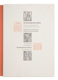 [BOOK CLUB OF CALIFORNIA]. HALL, Basil. The Great Polyglot Bibles: Including a Leaf from the Complutensian of Acalá, 1514-17 . San Francisco: the Book Club of California, 1966.