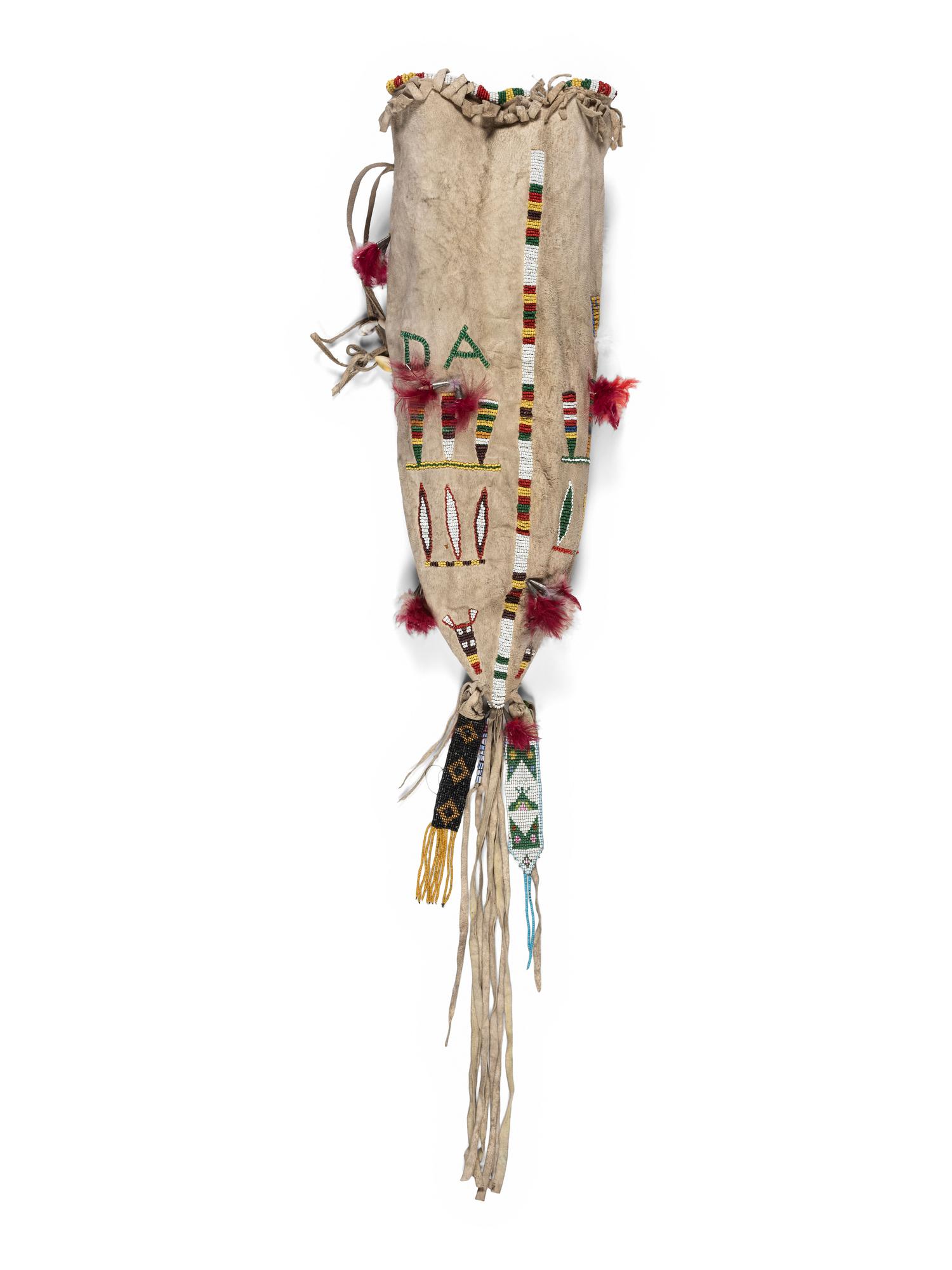 Sioux Beaded Three-sided Hide Bag
