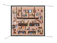 Navajo Pictorial Weaving / Rug, Trading Post