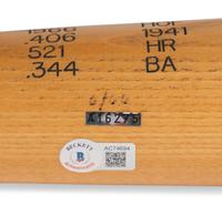 A Ted Williams Signed Autograph Louisville Slugger Stat Bat (Beckett Authentication Services Letter, Williams Hologram),