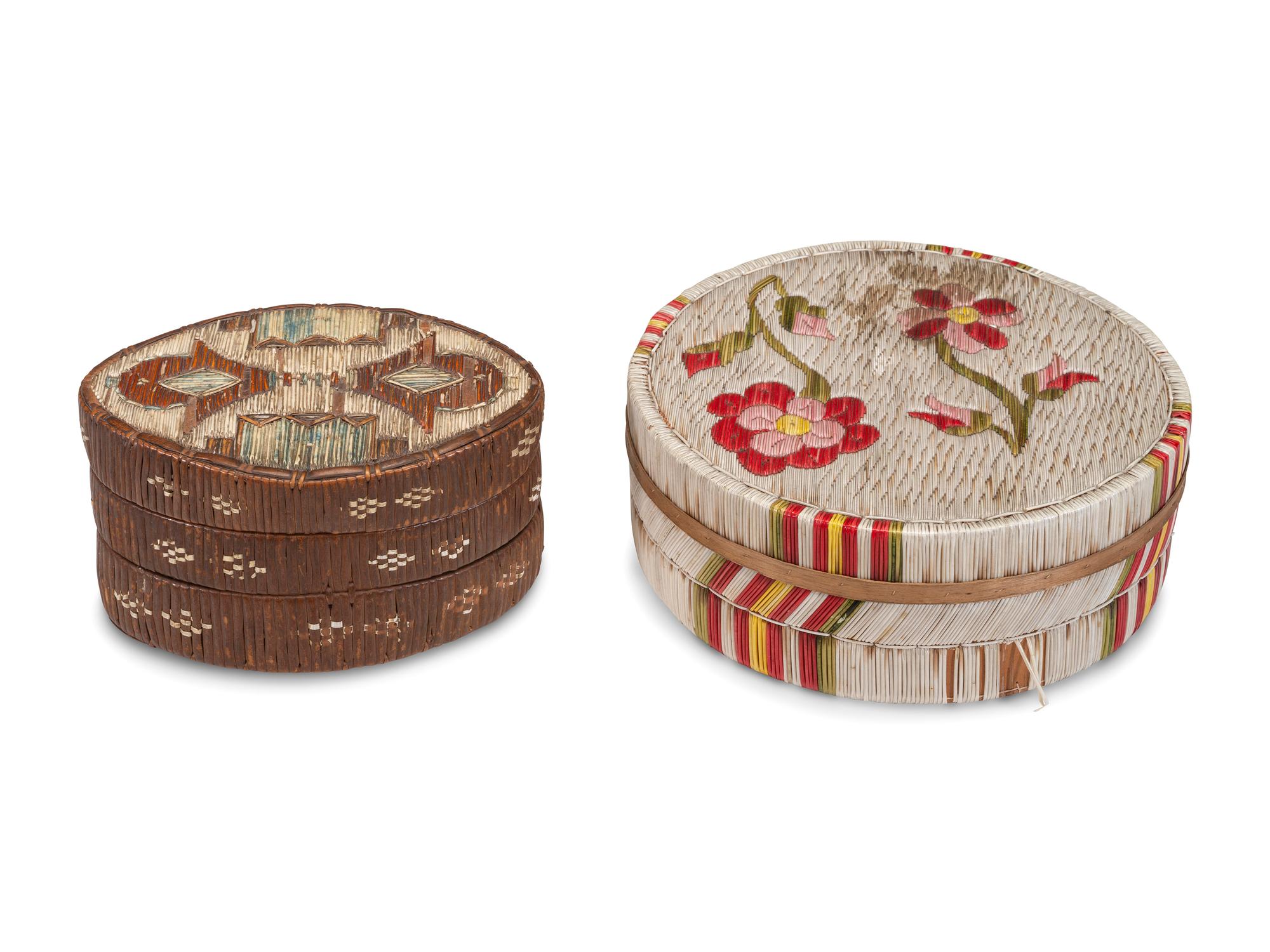 Northeastern Quilled Birch Bark Boxes