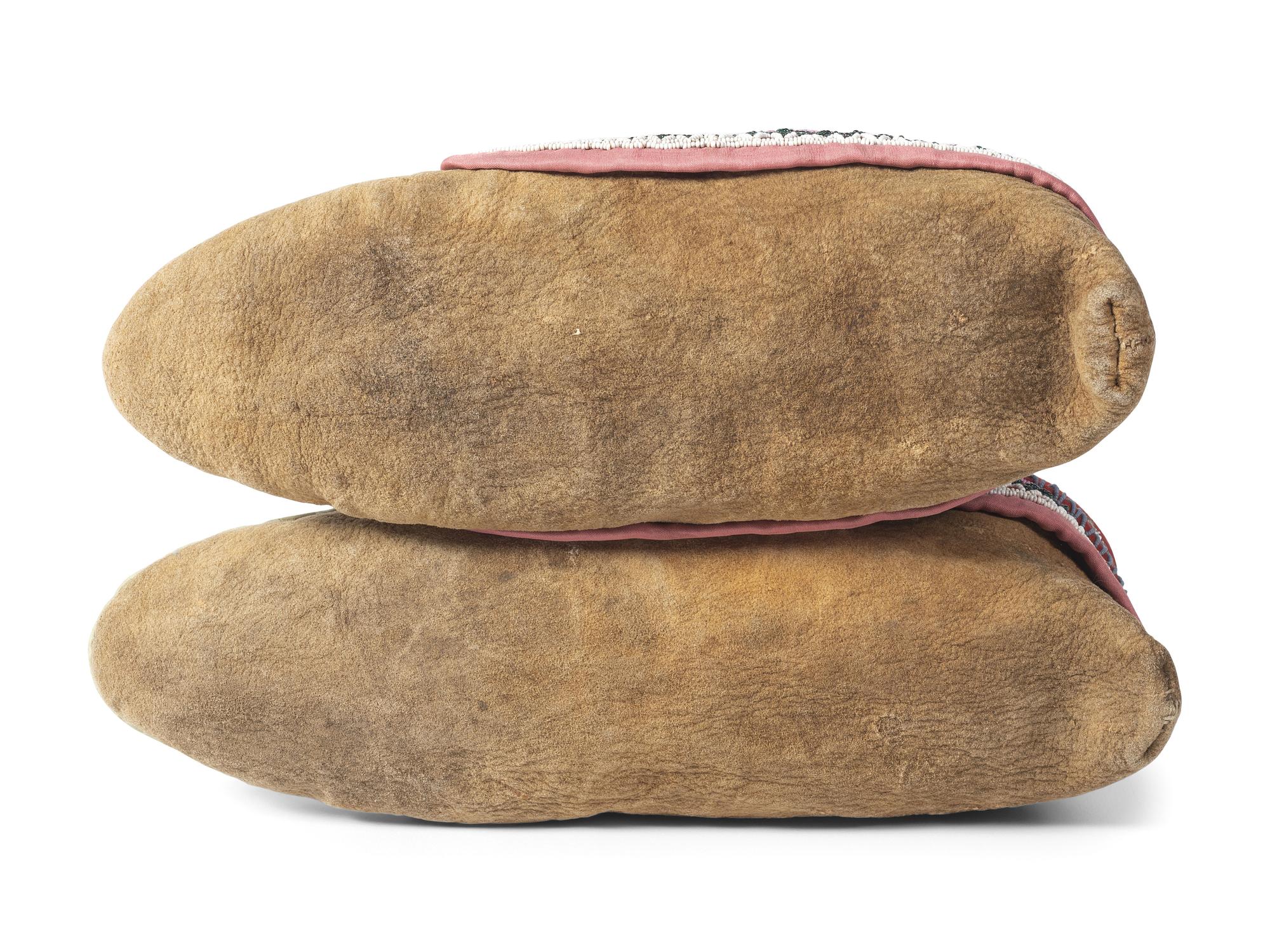 Maliseet Beaded Hide Moccasins