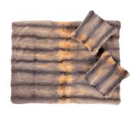 J. Mendel Fox Fur Matching Pillows and Blanket