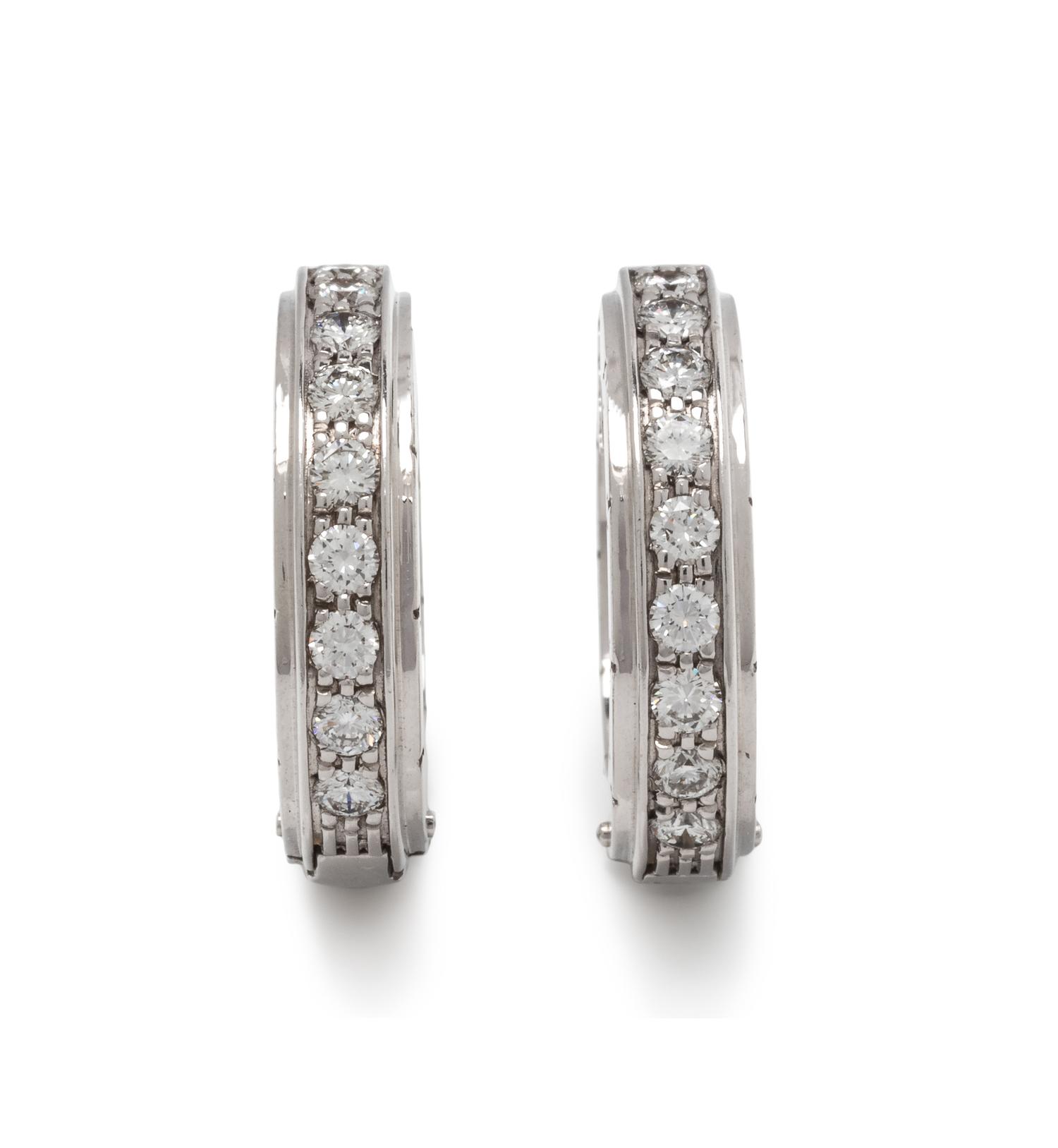 MAUBOUSSIN, DIAMOND HOOP EARRINGS