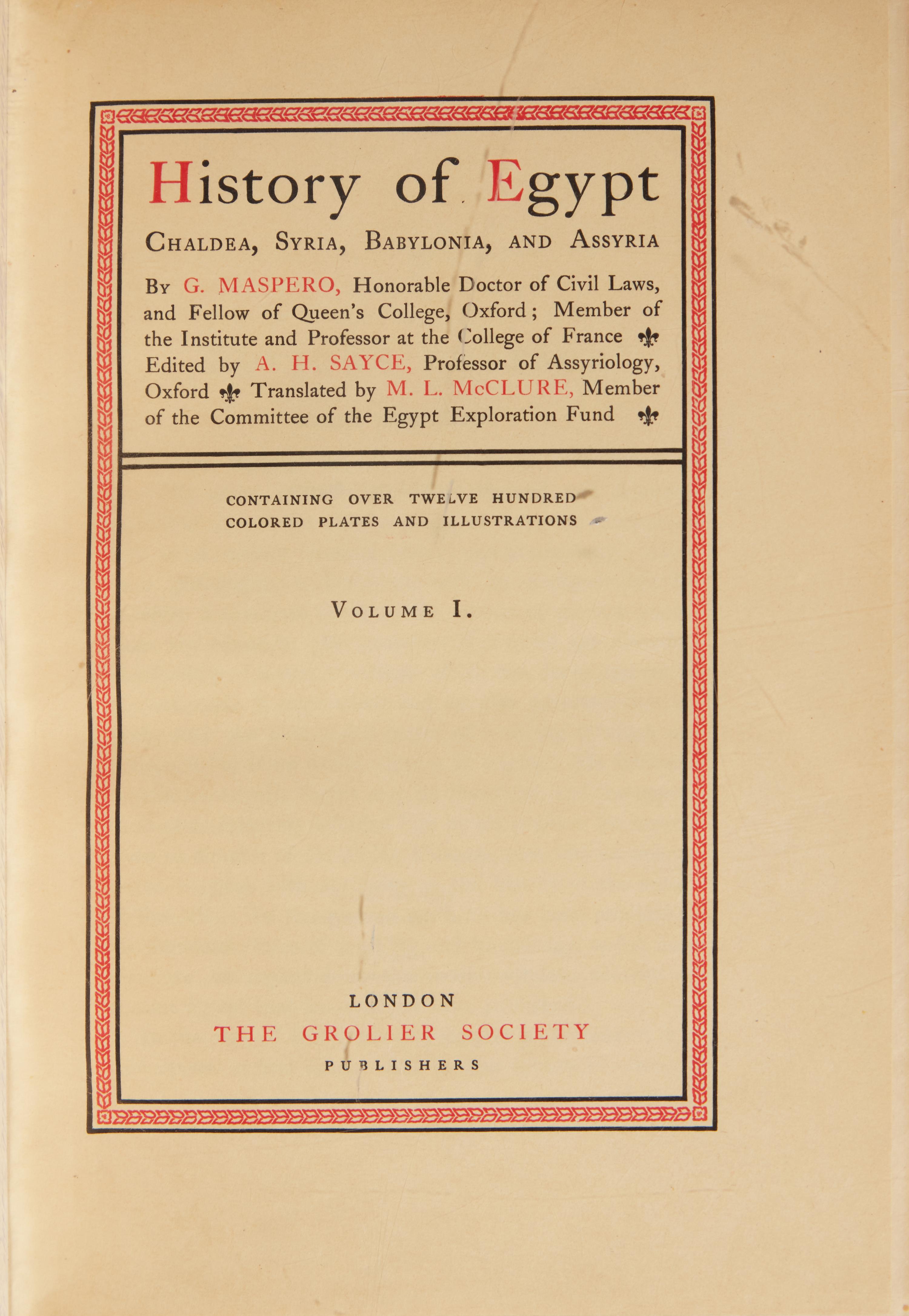 [Travel & Exploration] Maspero, Gaston. History of Egypt, Chaldea, Syria, Babylonia, and Assyria