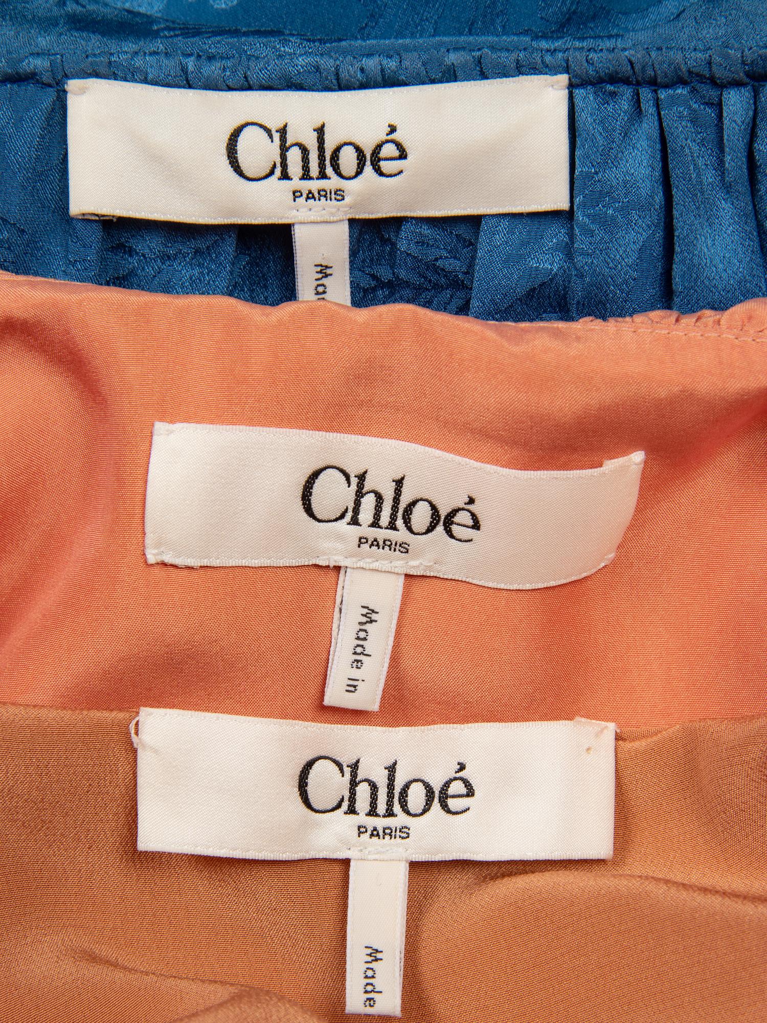 CHLOÉ, THREE SILK BLOUSES