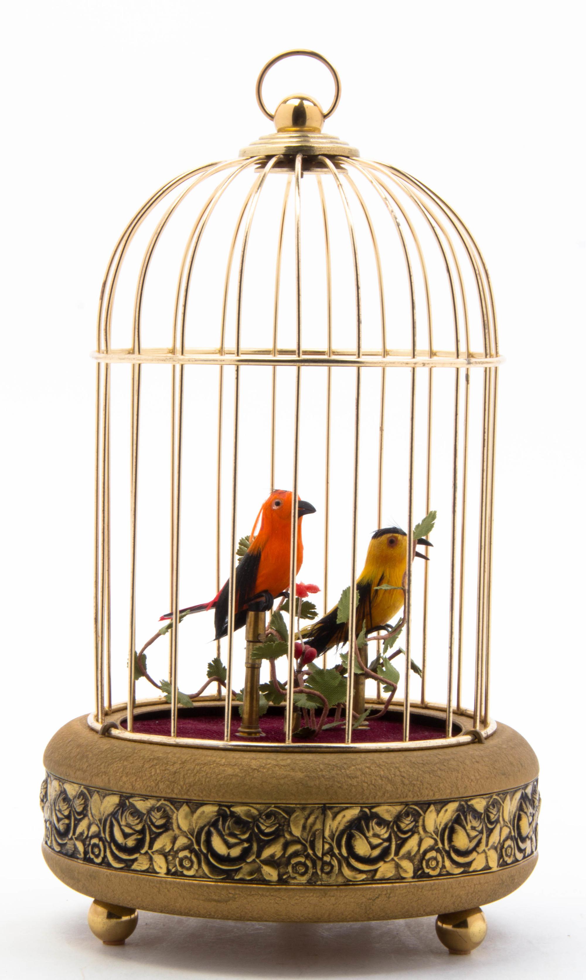 A German Singing Bird Cage Automaton Height 10 3/8 inches. — SECOND HALF 20TH CENTURY