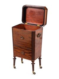 A George III Ebony-Strung Mahogany Cellarette