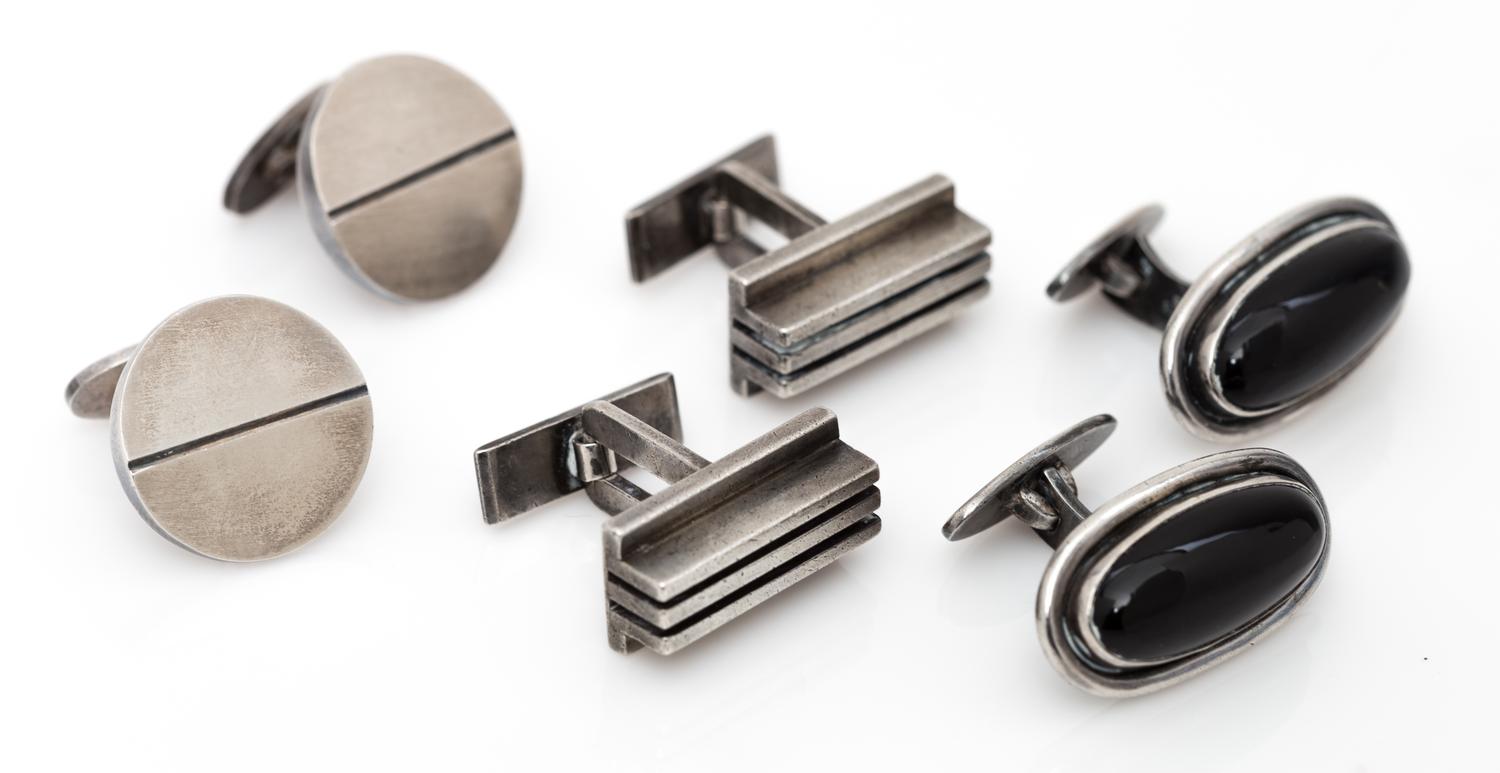 A Collection of Silver Cufflinks, 44.40 dwts.