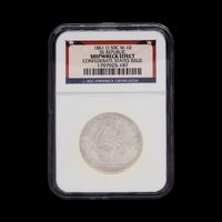 An 1861-O Confederate States Issue Seated Liberty: SS Republic 50c Coin (NGC Shipwreck Effect)