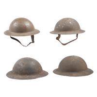 Group of Four WWI M1917 Helmets, Including 5th Infantry Division