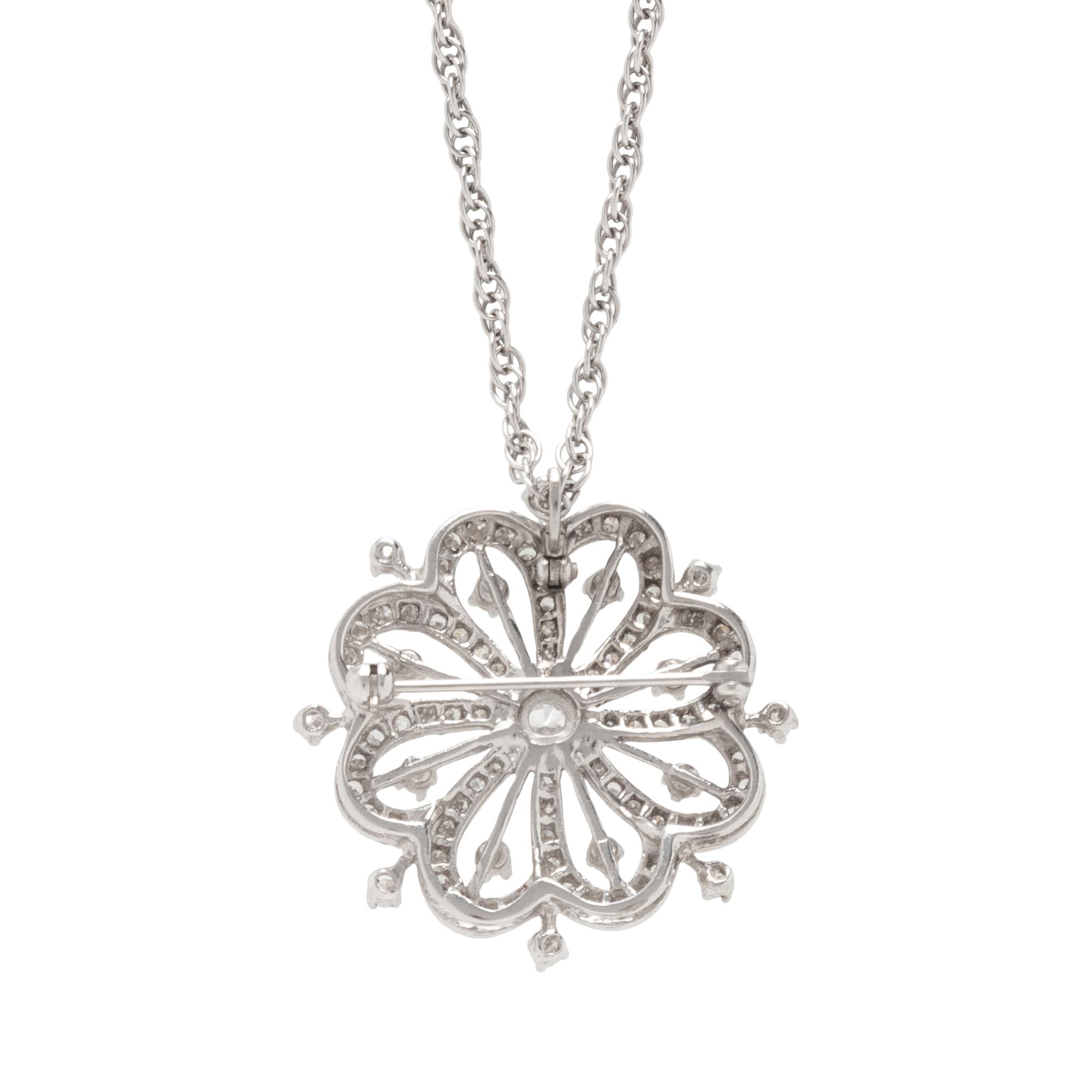 WHITE GOLD AND DIAMOND PENDANT NECKLACE