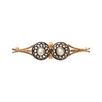DIAMOND AND PEARL BROOCH