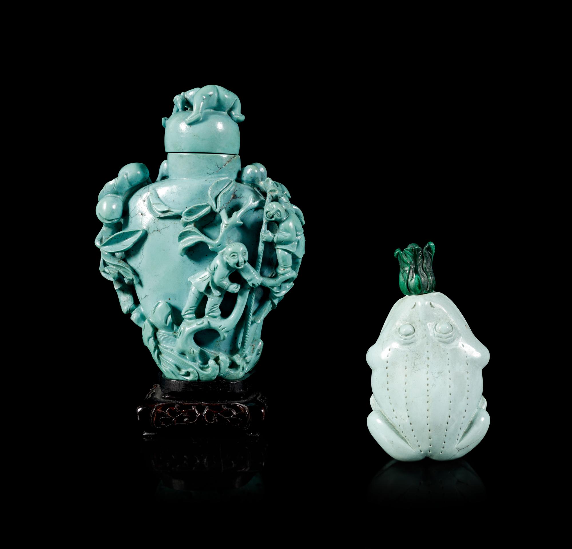 Two Turquoise Snuff Bottles