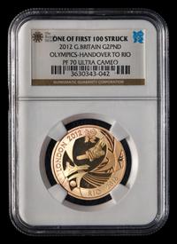 [GREAT BRITAIN] A 2012 Summer Olympiad Handover Commemorative: First Strike £2 Gold Proof (NGC PF70 Ultra Cameo)