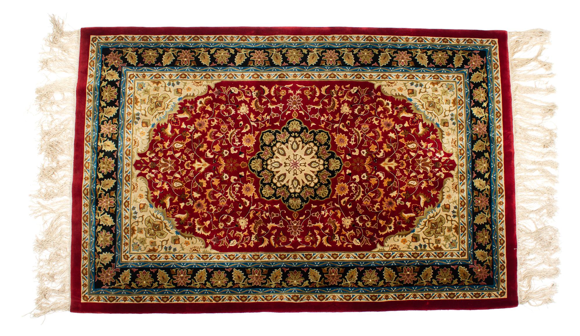 A Chinese Persian Design Silk Rug