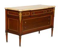 A Louis XVI Style Marble Top Gilt Metal Mounted Commode — 19th/20th Century
