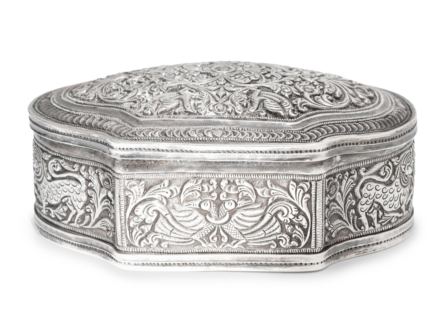 A Collection of Eight Indian Kutch Silver Table Articles