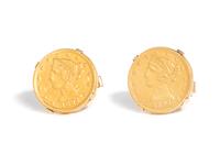 YELLOW GOLD COIN CUFFLINKS