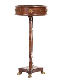 An Empire-Style Mahogany Lyre-Base Plant Stand
