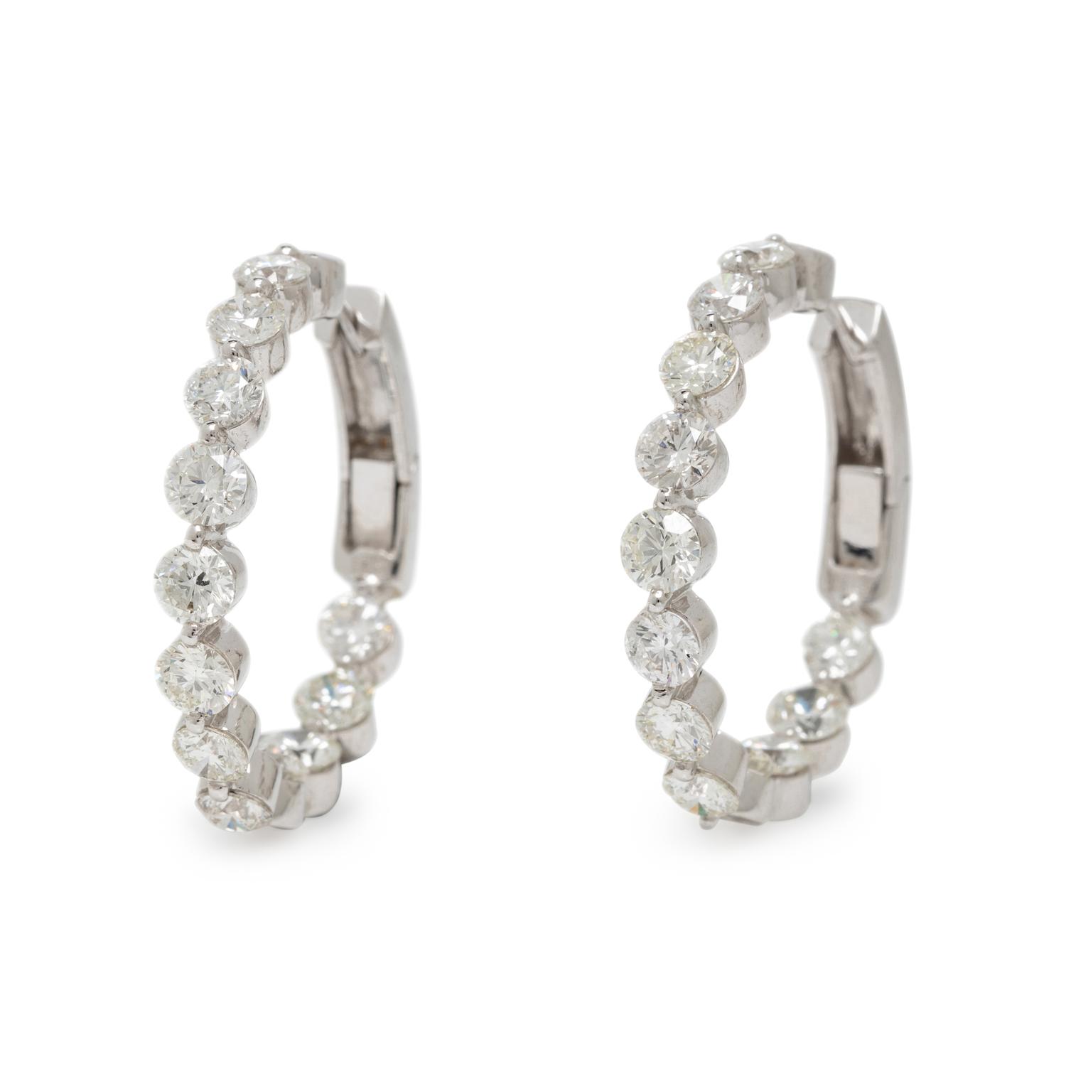 DIAMOND INSIDE OUT HOOP EARRINGS