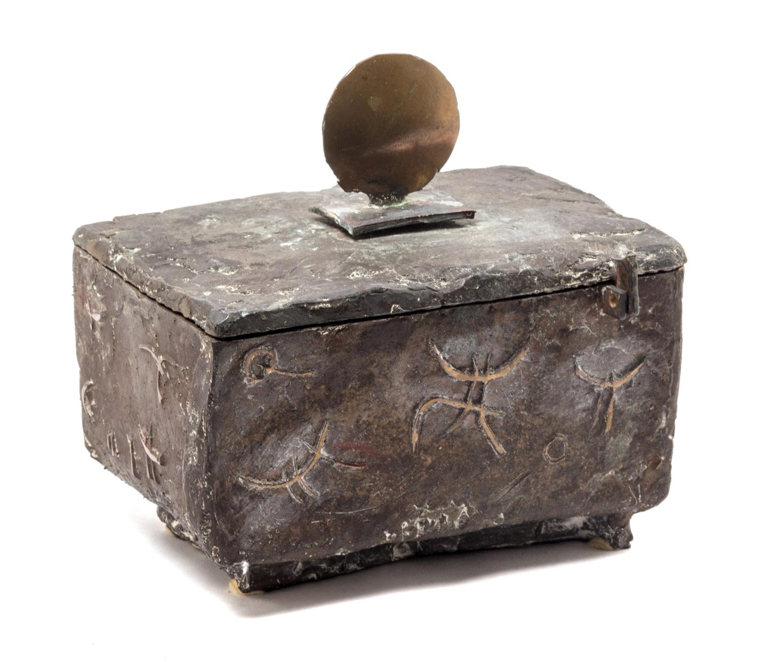 A Contemporary Bronze Hinge-Top Box Height 8 1/4 x width 9 x depth 6 inches. — 20TH CENTURY