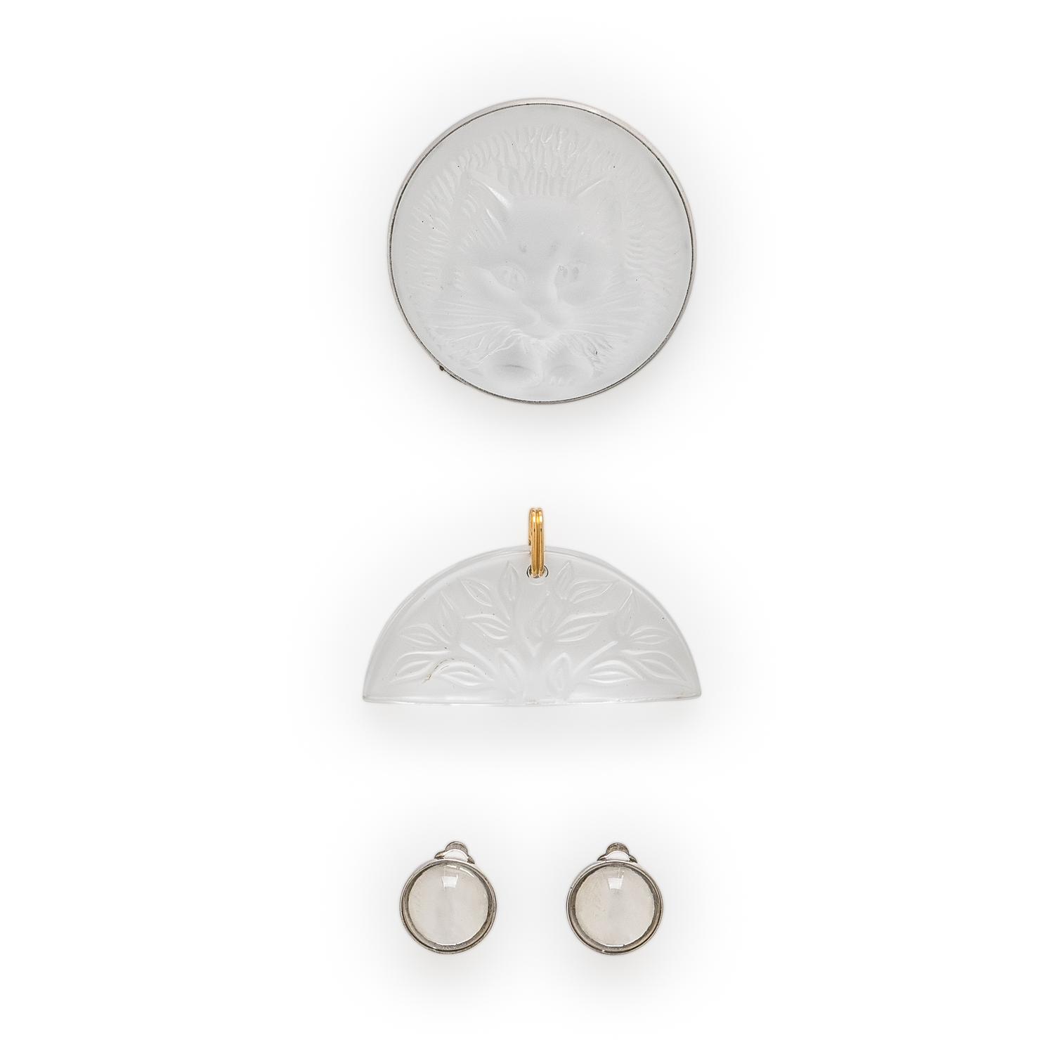 Lalique, Collection of Frosted Glass Jewelry