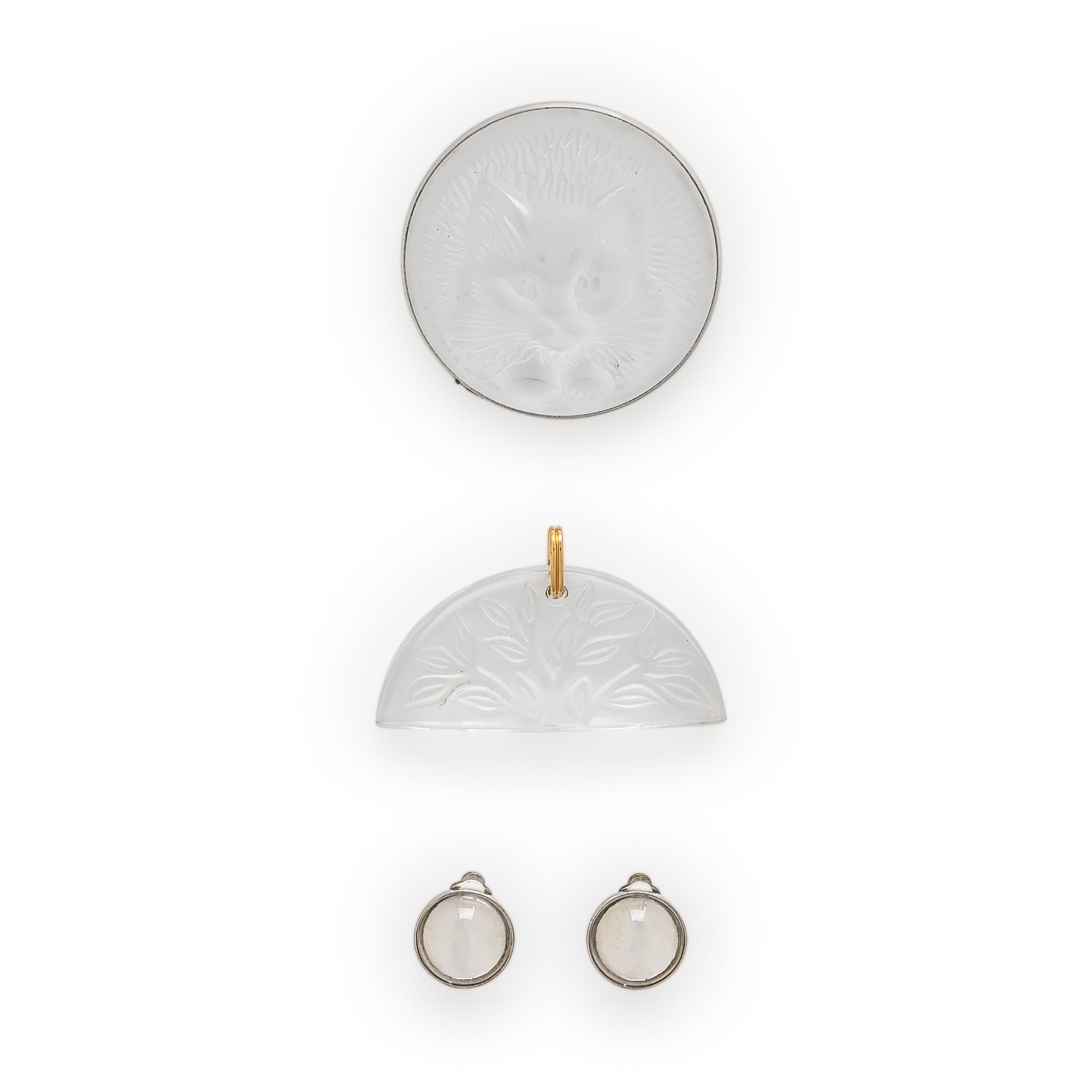 Lalique, Collection of Frosted Glass Jewelry