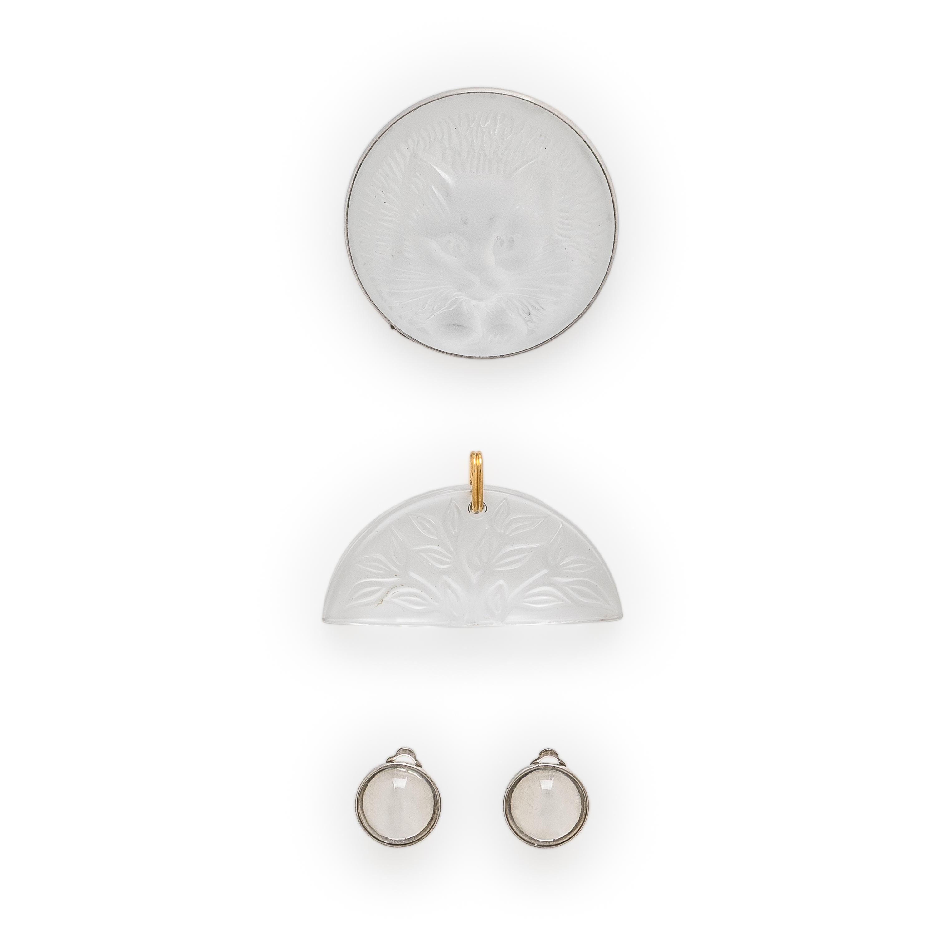 Lalique, Collection of Frosted Glass Jewelry