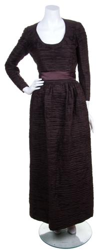 A Sybil Connolly Olive Green Pleated Skirt Ensemble,