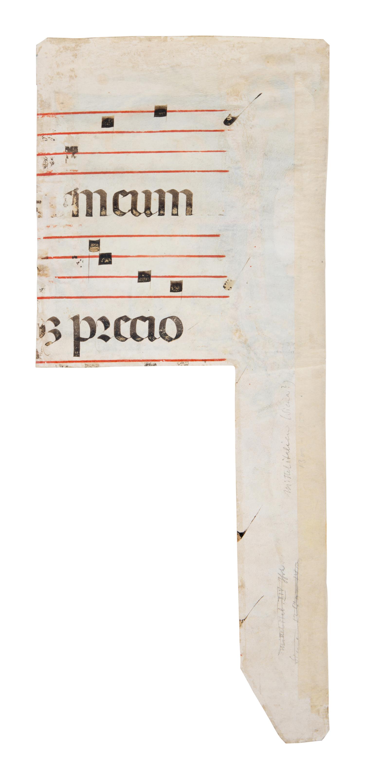 EMILIA-ROMAGNA ILLUMINATOR Cutting with Initial ‘D’ with the Life of Saint Lucy from a Gradual, in Latin, Illuminated manuscript on parchment [Italy, Emilia-Romagna? c. 1290–1300]
