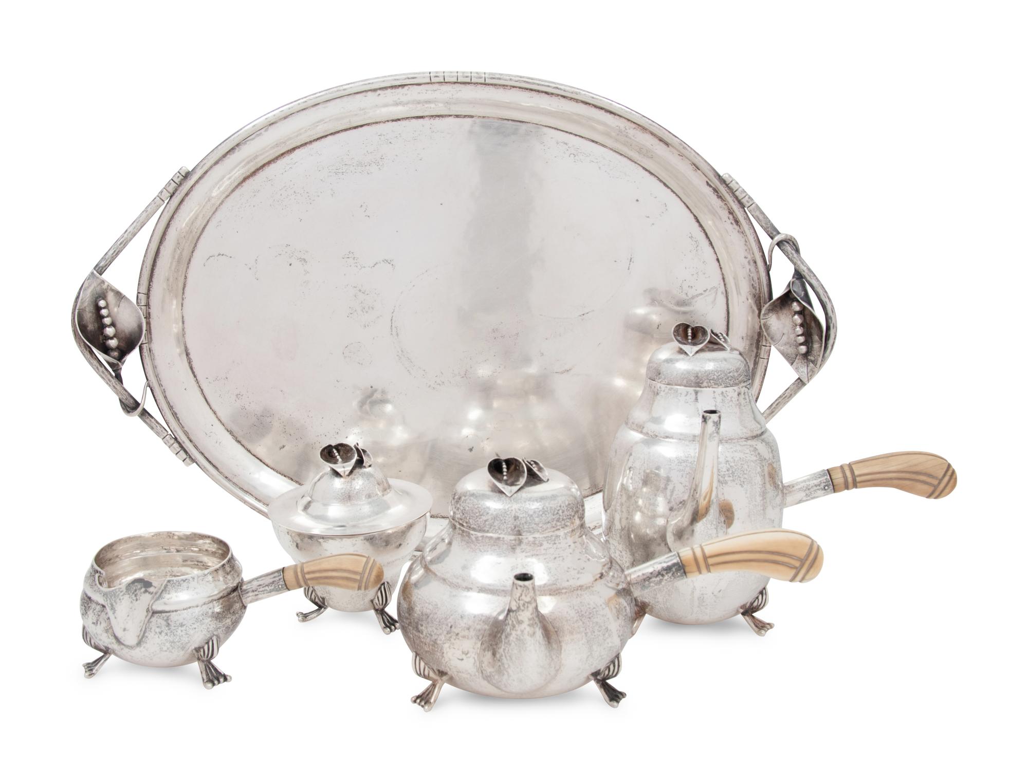 An American Five-Piece Silver Tea and Coffee Set