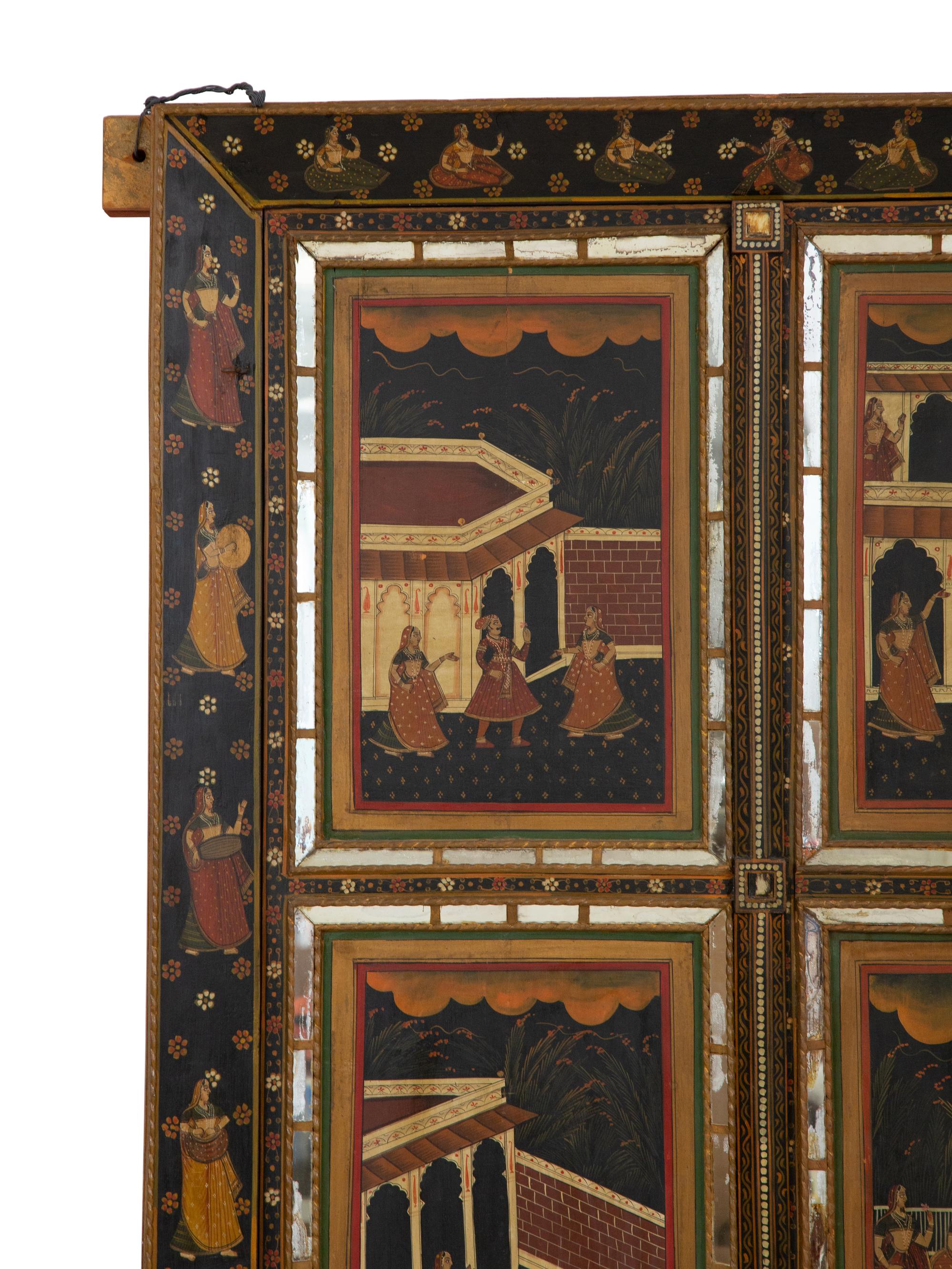 A Mughal Style Six-Panel Painting