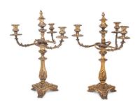 A Pair of Old Sheffield Plate Candelabra