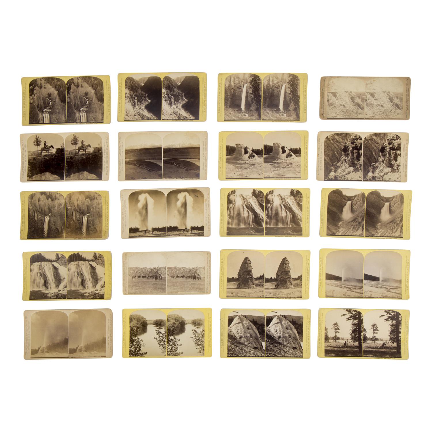 Haynes, F. Jay (1853-1921). A group of 42 stereoviews of the American West, including Yellowstone National Park and the Badlands.