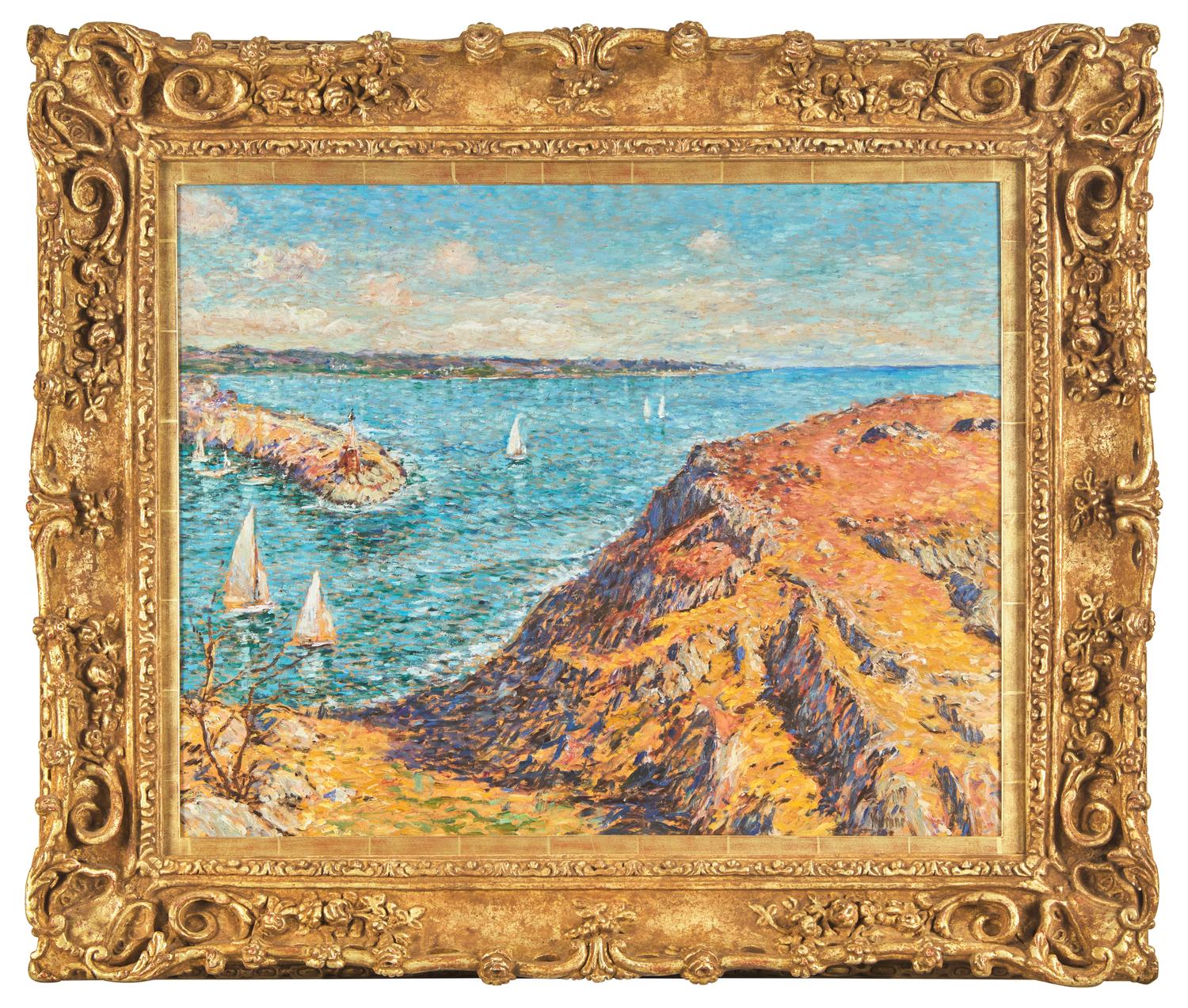 Sailboats Near the Breakwater