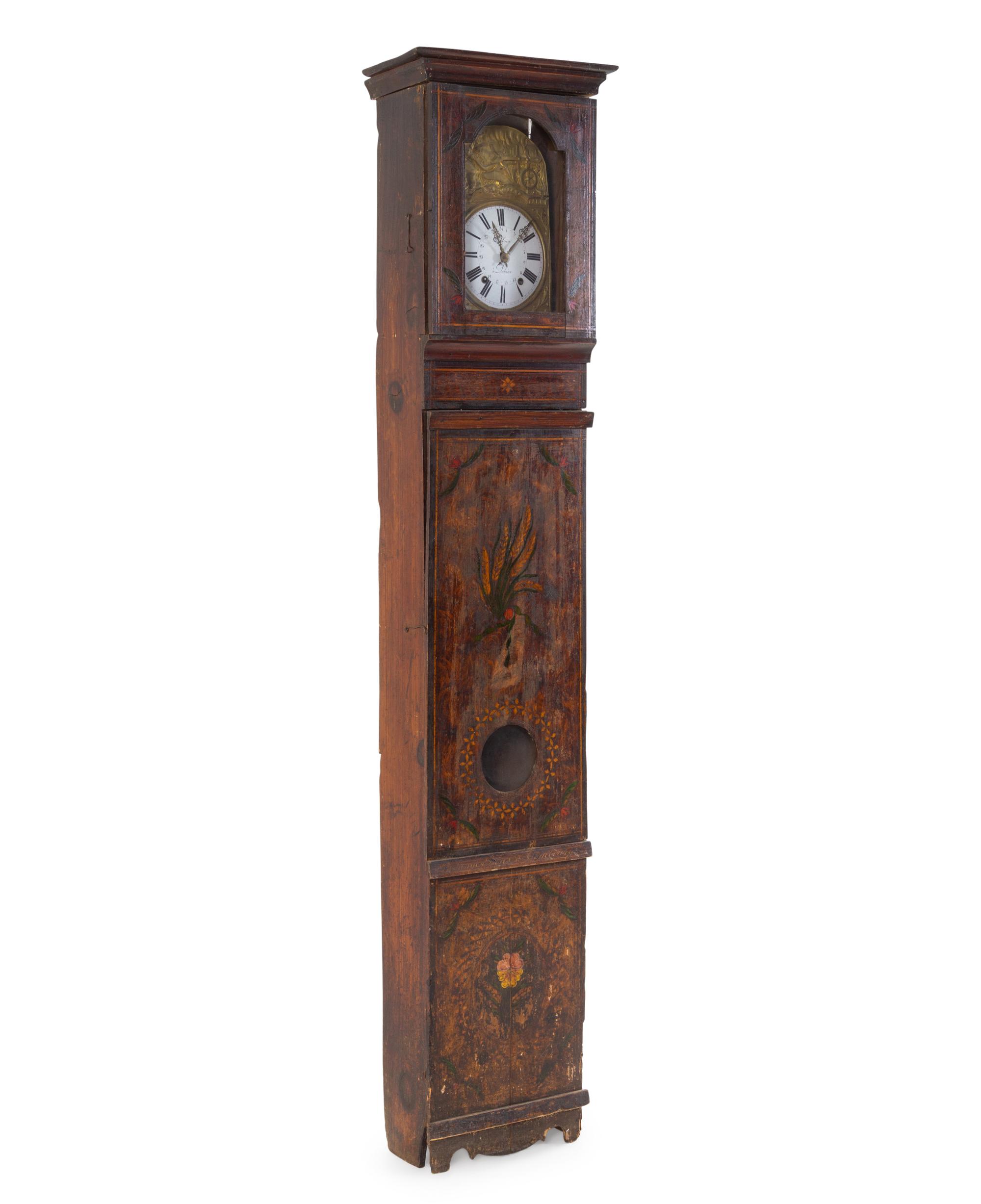 A French Painted Comtoise Clock