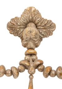 A Pair of Continental Silvered Wood Two-Light Sconces