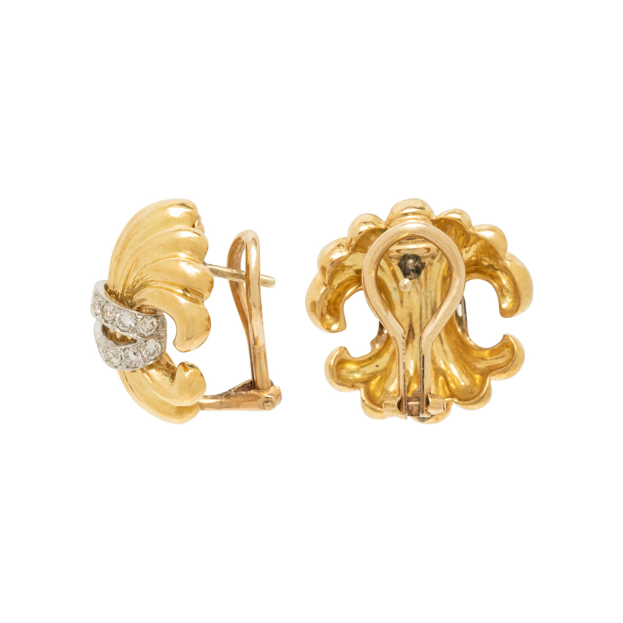 YELLOW GOLD AND DIAMOND CONVERTIBLE EARRINGS